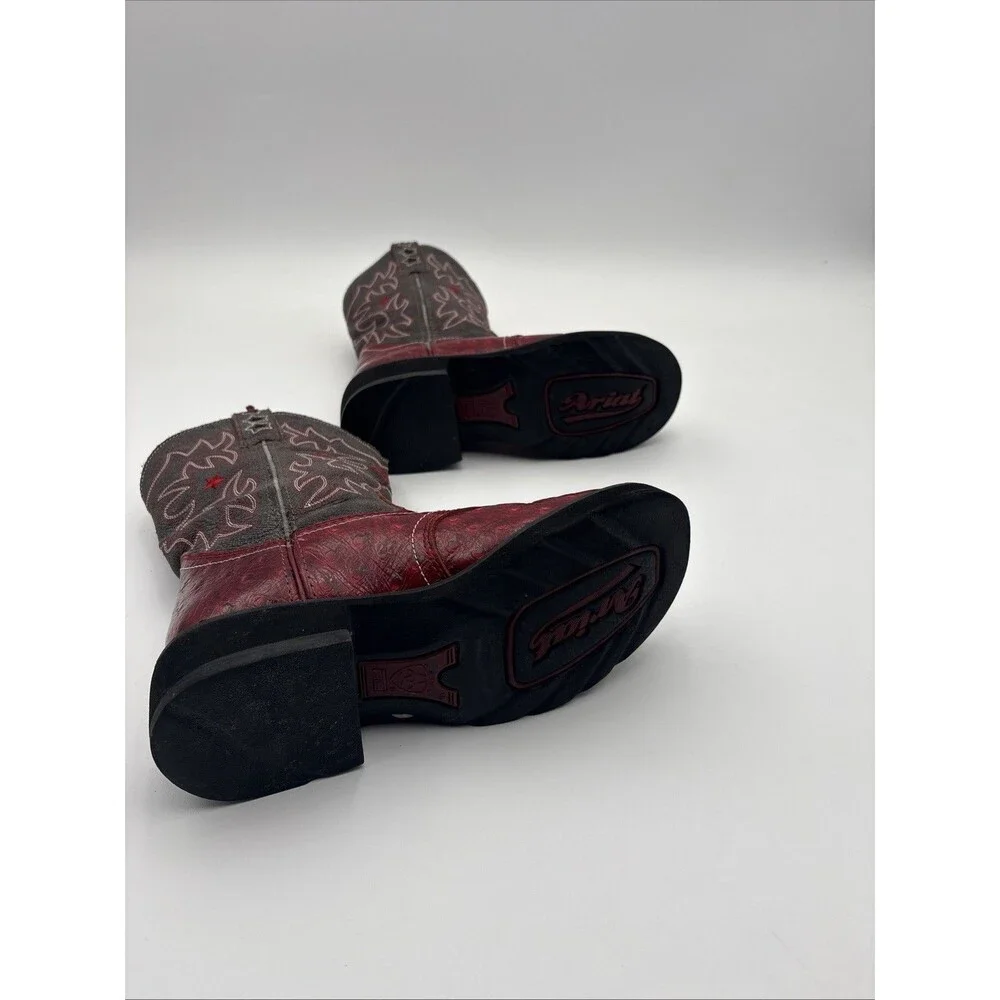 Ariat Boots Womens Size 6 B ProBaby Ostrich Print Red & Grey 16708 - Picture 9 of 9